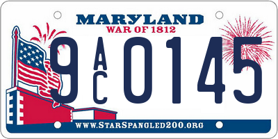 MD license plate 9AC0145
