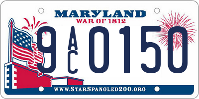 MD license plate 9AC0150
