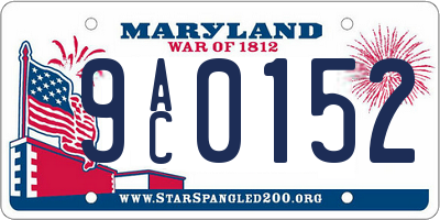 MD license plate 9AC0152