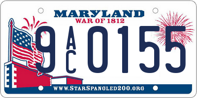 MD license plate 9AC0155