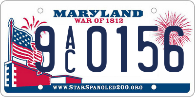 MD license plate 9AC0156