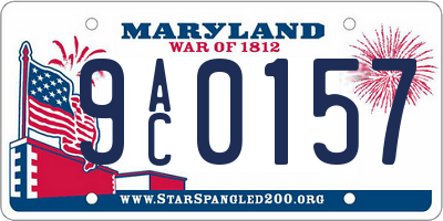MD license plate 9AC0157