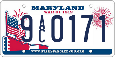MD license plate 9AC0171