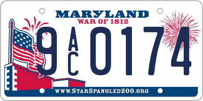 MD license plate 9AC0174