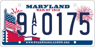 MD license plate 9AC0175
