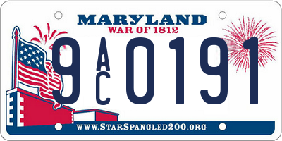 MD license plate 9AC0191