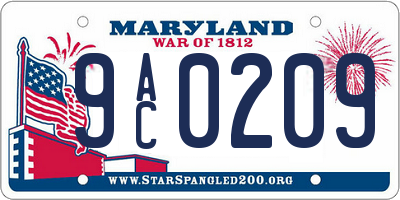 MD license plate 9AC0209