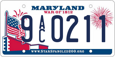 MD license plate 9AC0211