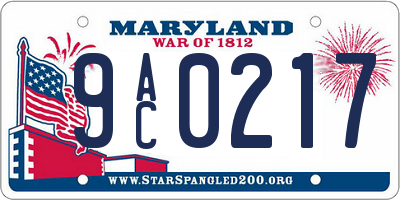MD license plate 9AC0217