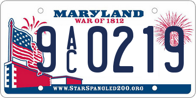 MD license plate 9AC0219