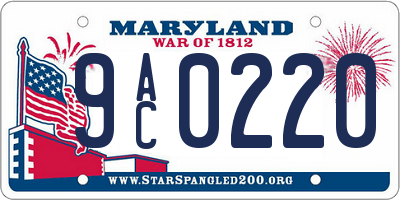 MD license plate 9AC0220