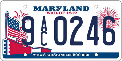 MD license plate 9AC0246