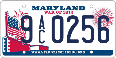 MD license plate 9AC0256