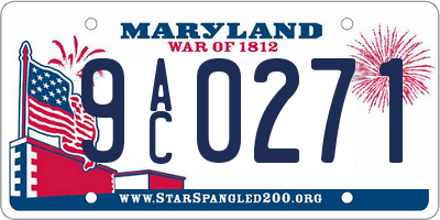 MD license plate 9AC0271