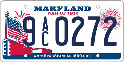 MD license plate 9AC0272