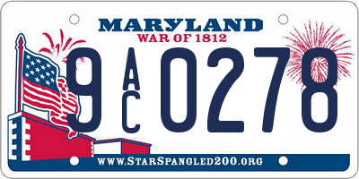 MD license plate 9AC0278