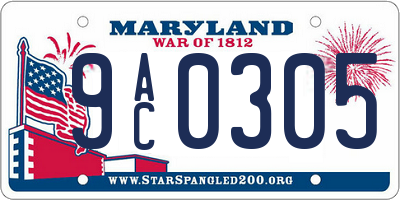 MD license plate 9AC0305