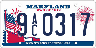 MD license plate 9AC0317