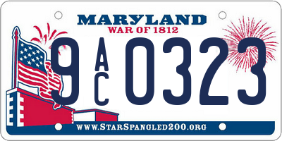 MD license plate 9AC0323
