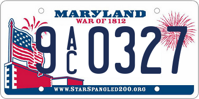 MD license plate 9AC0327
