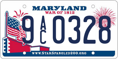 MD license plate 9AC0328