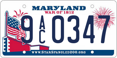 MD license plate 9AC0347