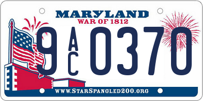 MD license plate 9AC0370