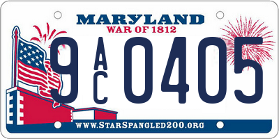 MD license plate 9AC0405