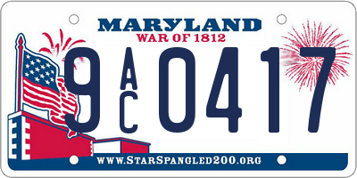 MD license plate 9AC0417
