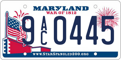 MD license plate 9AC0445