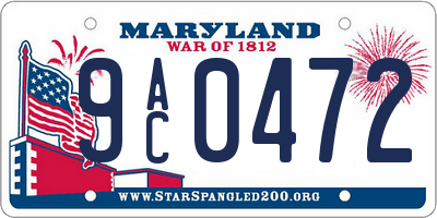 MD license plate 9AC0472