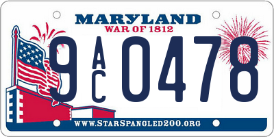 MD license plate 9AC0478