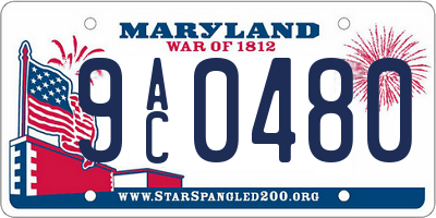 MD license plate 9AC0480