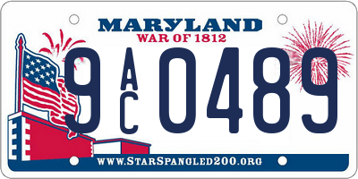 MD license plate 9AC0489