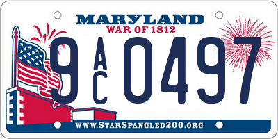 MD license plate 9AC0497