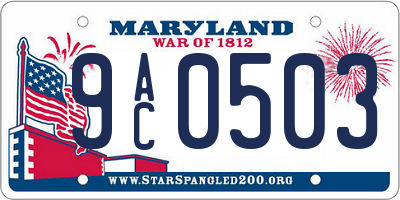 MD license plate 9AC0503