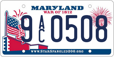 MD license plate 9AC0508