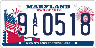 MD license plate 9AC0518