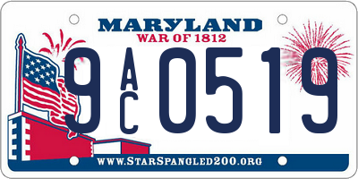MD license plate 9AC0519