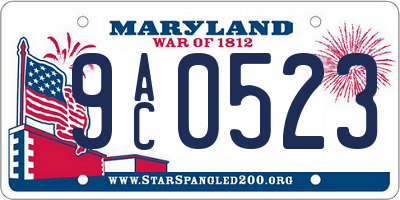 MD license plate 9AC0523