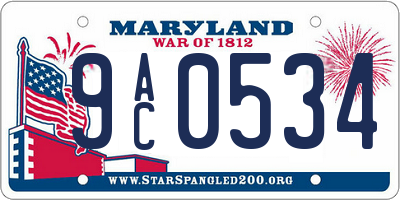 MD license plate 9AC0534