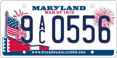 MD license plate 9AC0556