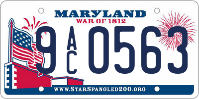 MD license plate 9AC0563