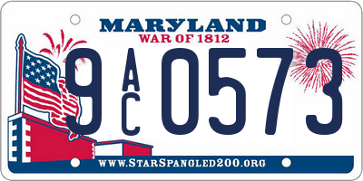MD license plate 9AC0573