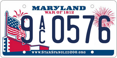 MD license plate 9AC0576