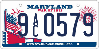 MD license plate 9AC0579
