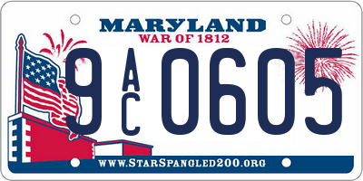 MD license plate 9AC0605