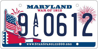 MD license plate 9AC0612