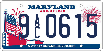MD license plate 9AC0615