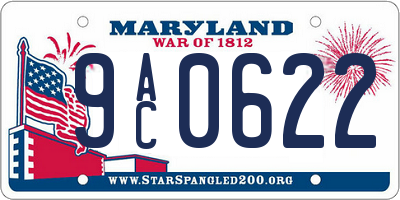 MD license plate 9AC0622